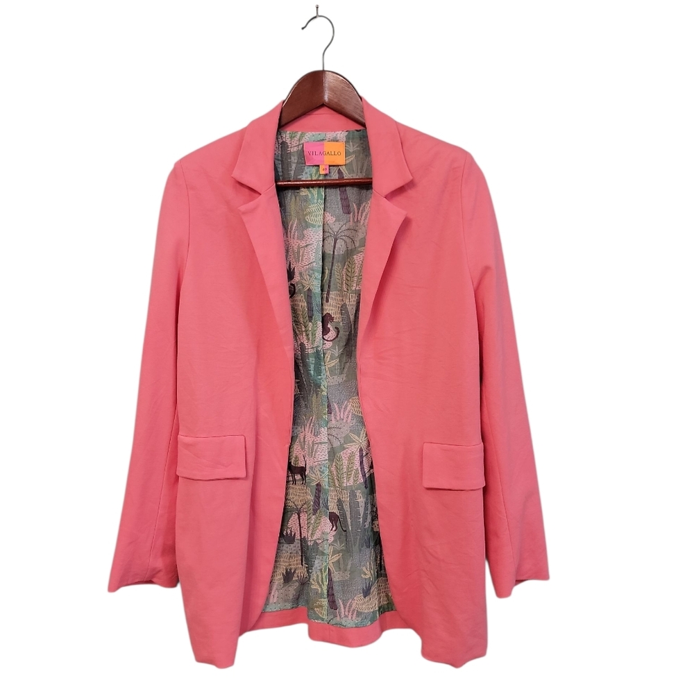 Vilagallo Pink Open Blazer Designer Luxury Size‎ 40 US Large Corpwear Office